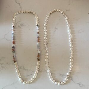 Elegant White and Brown Beaded Necklaces